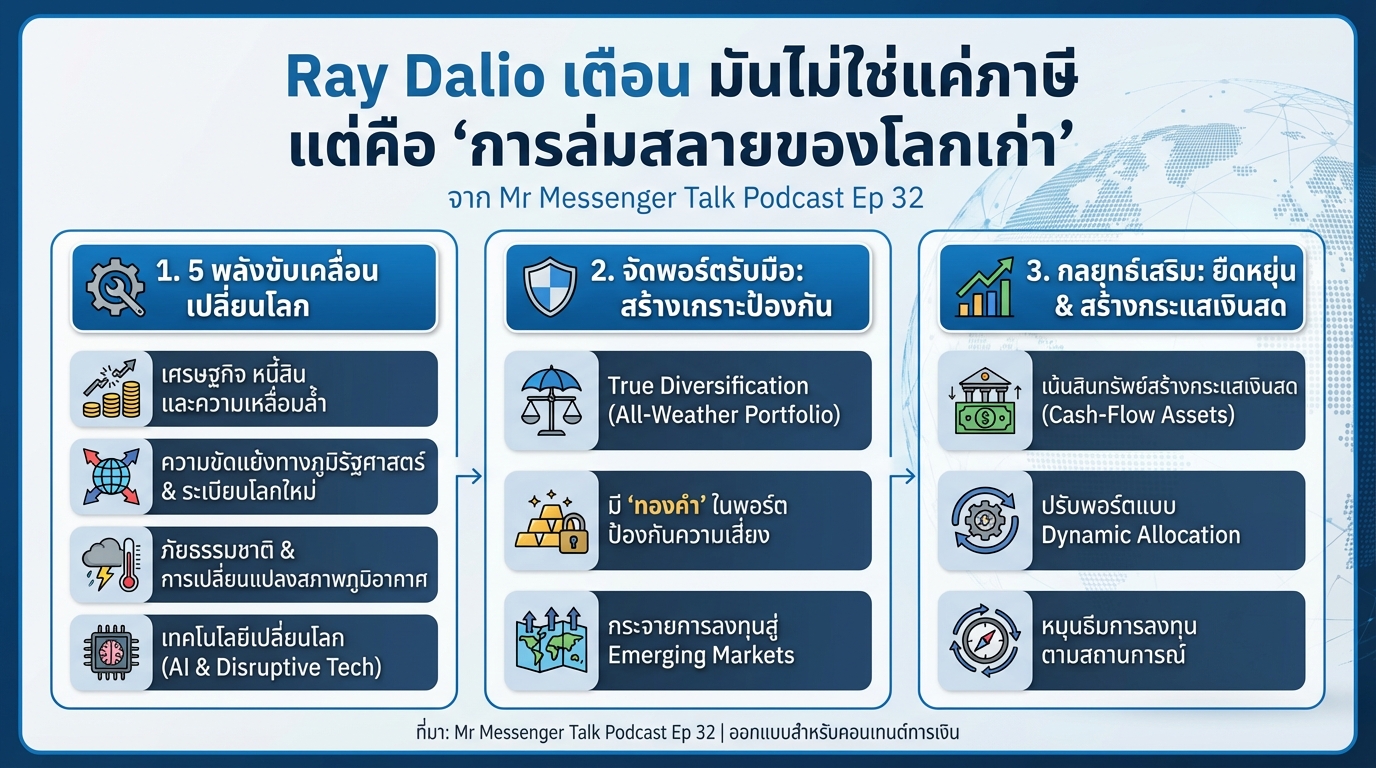 Ray Dalio เตือน: โลกเปลี่ยน! ไม่ใช่แค่ภาษี แต่คือการล่มสลายของโลกเก่า