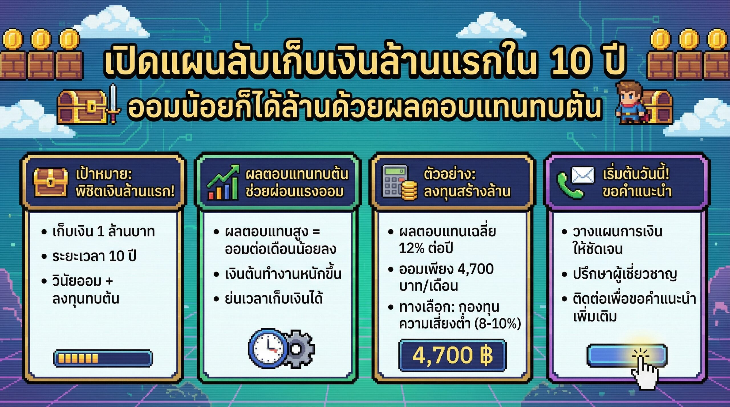 เปิดแผนลับเก็บเงินล้านแรกใน 10 ปี ออมน้อยก็ได้ล้าน