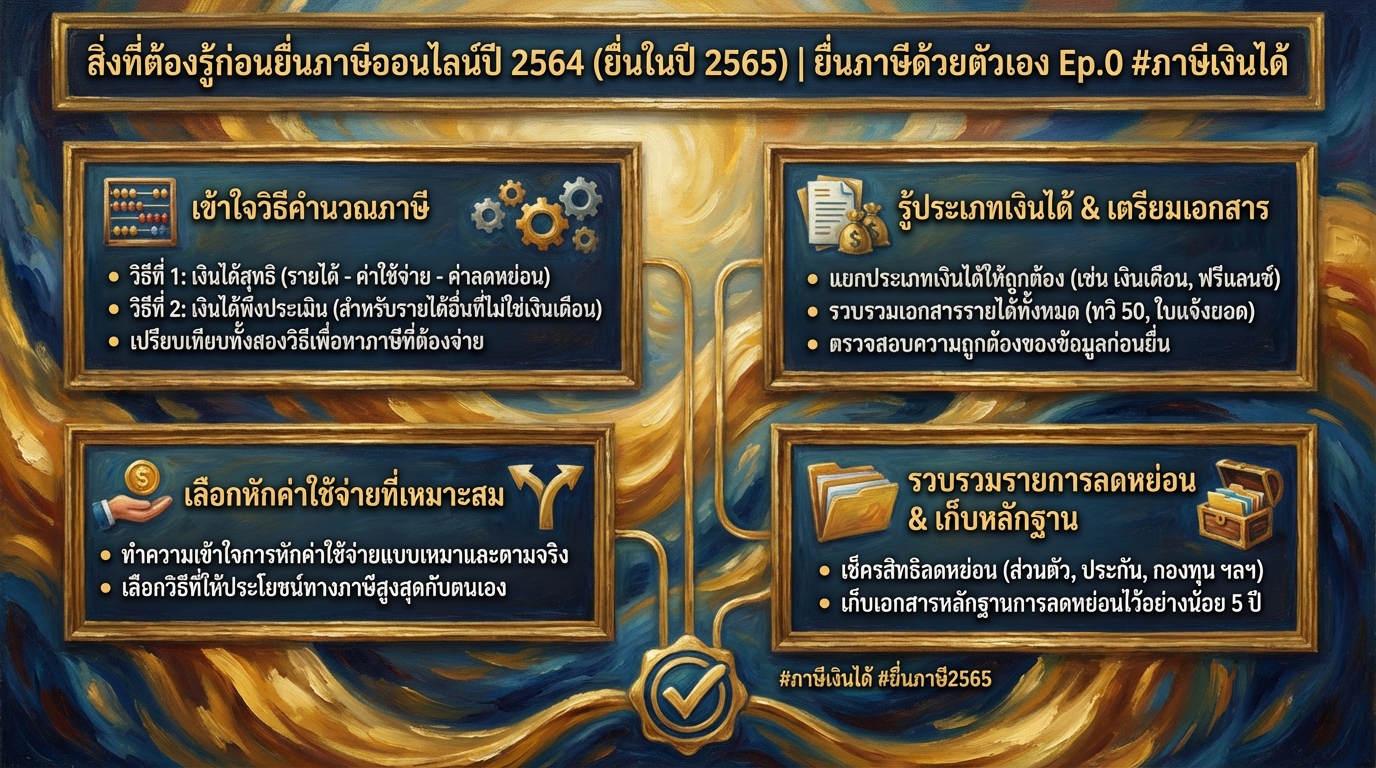 สิ่งที่ต้องรู้ก่อนยื่นภาษีออนไลน์ปี 2564 (ยื่นปี 65) | คู่มือฉบับสมบูรณ์