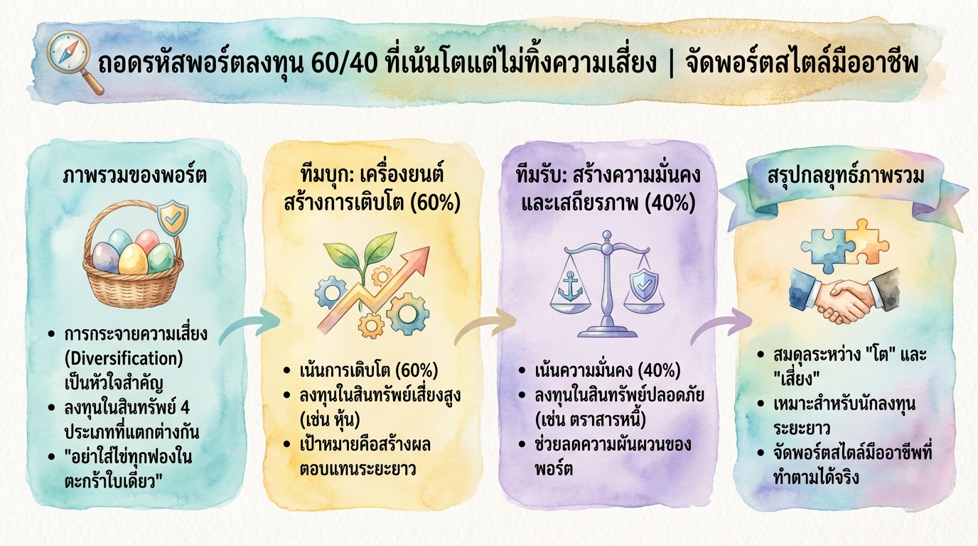 ถอดรหัสพอร์ตลงทุน 60/40: โตพร้อมความมั่นคง สไตล์มืออาชีพ