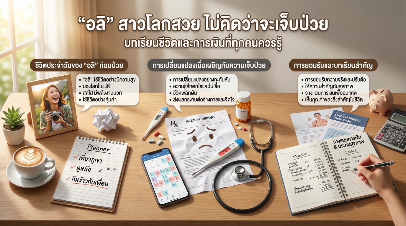 “อลิ” สาวโลกสวย ไม่คิดว่าจะเจ็บป่วย: บทเรียนชีวิตและการเงิน