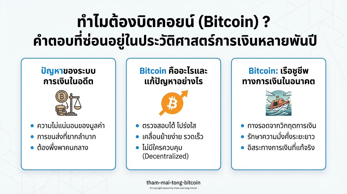 ทำไมต้องบิตคอยน์ (Bitcoin)? เจาะลึกประวัติศาสตร์การเงินและอนาคต