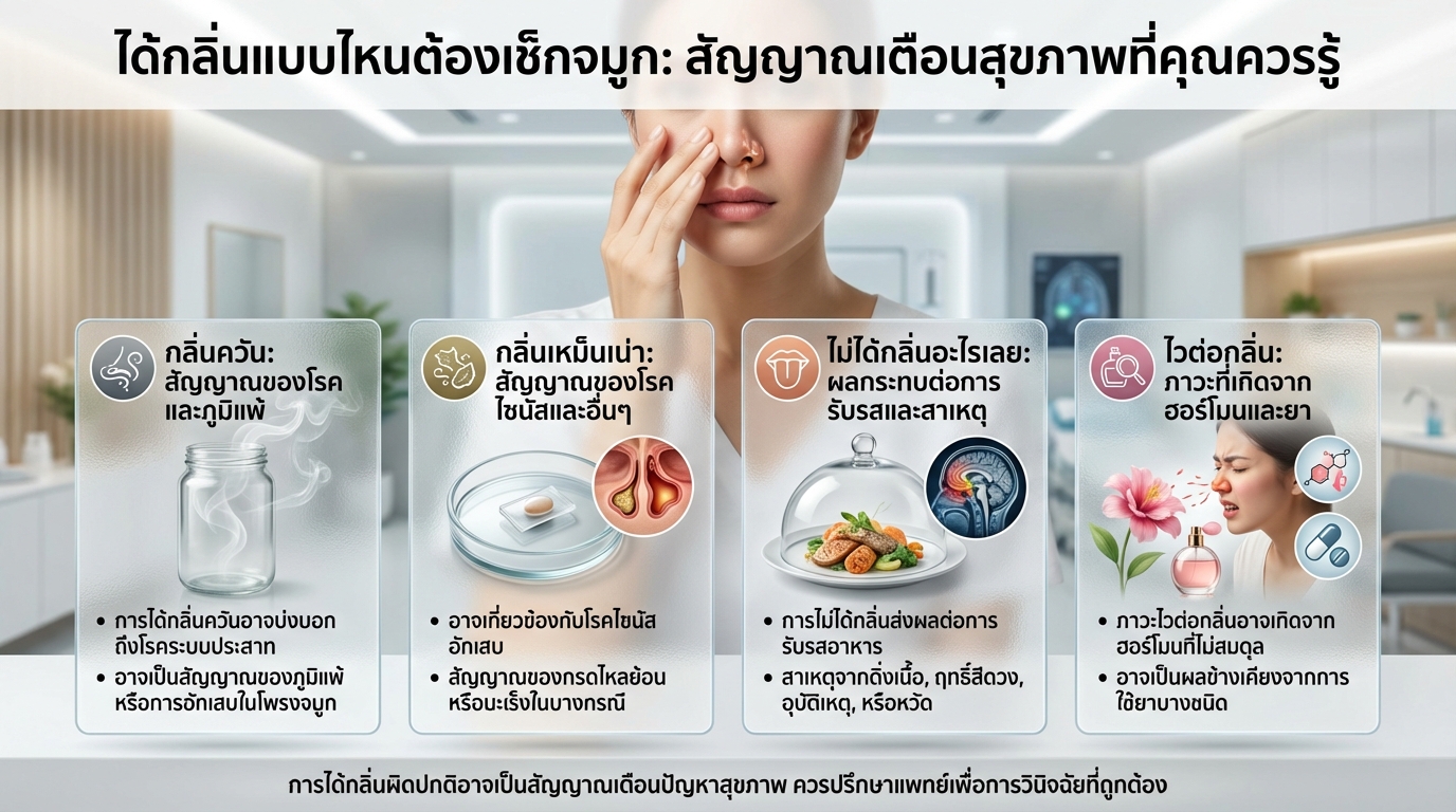 ได้กลิ่นแบบไหนต้องเช็กจมูก: สัญญาณเตือนสุขภาพที่ไม่ควรมองข้าม