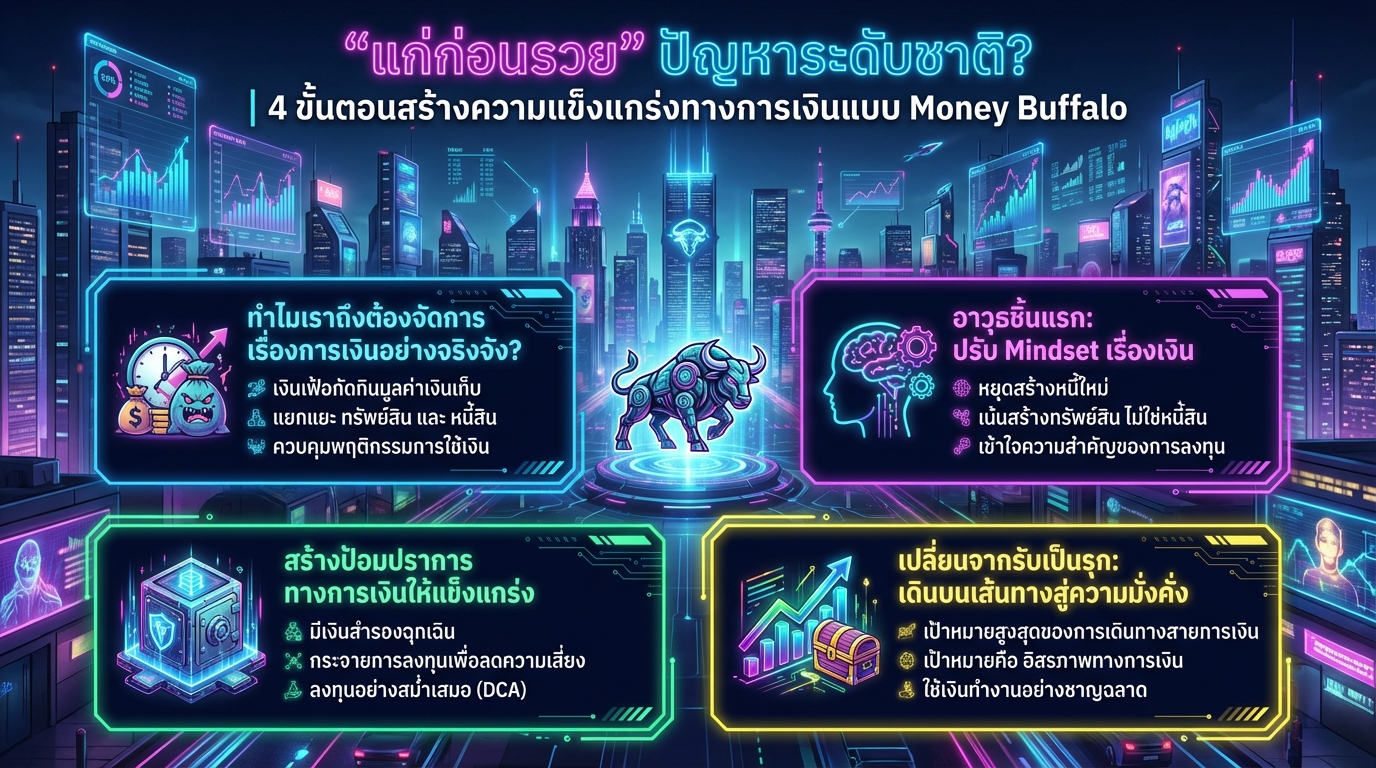 “แก่ก่อนรวย” ปัญหาระดับชาติ? | สร้างความมั่นคงทางการเงินแบบ Money Buffalo