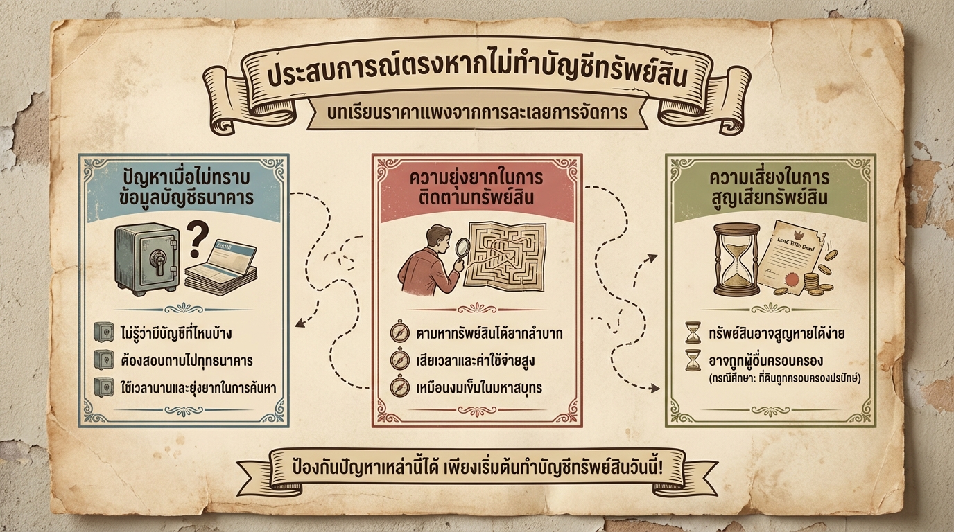 ประสบการณ์ตรงหากไม่ทำบัญชีทรัพย์สิน: บทเรียนราคาแพง