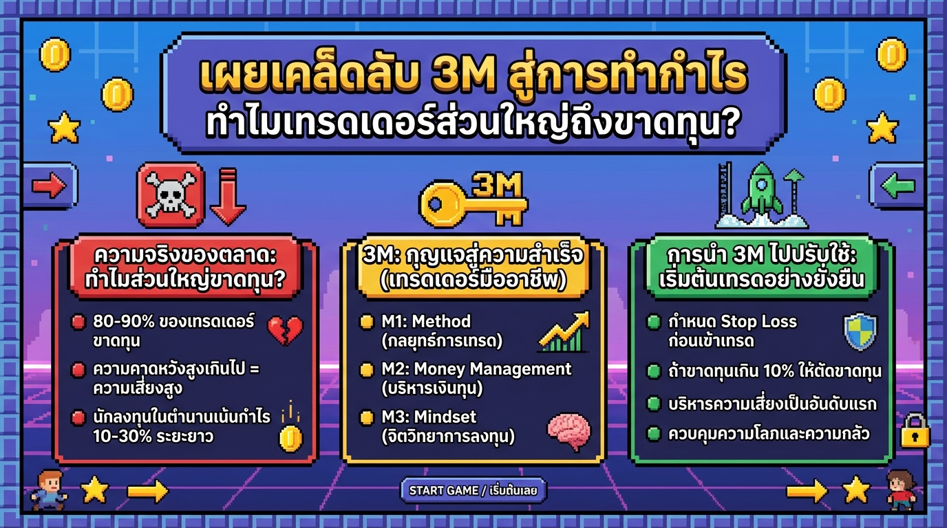 เผยเคล็ดลับ 3M สู่การทำกำไร | ทำไมเทรดเดอร์ส่วนใหญ่ถึงขาดทุน?