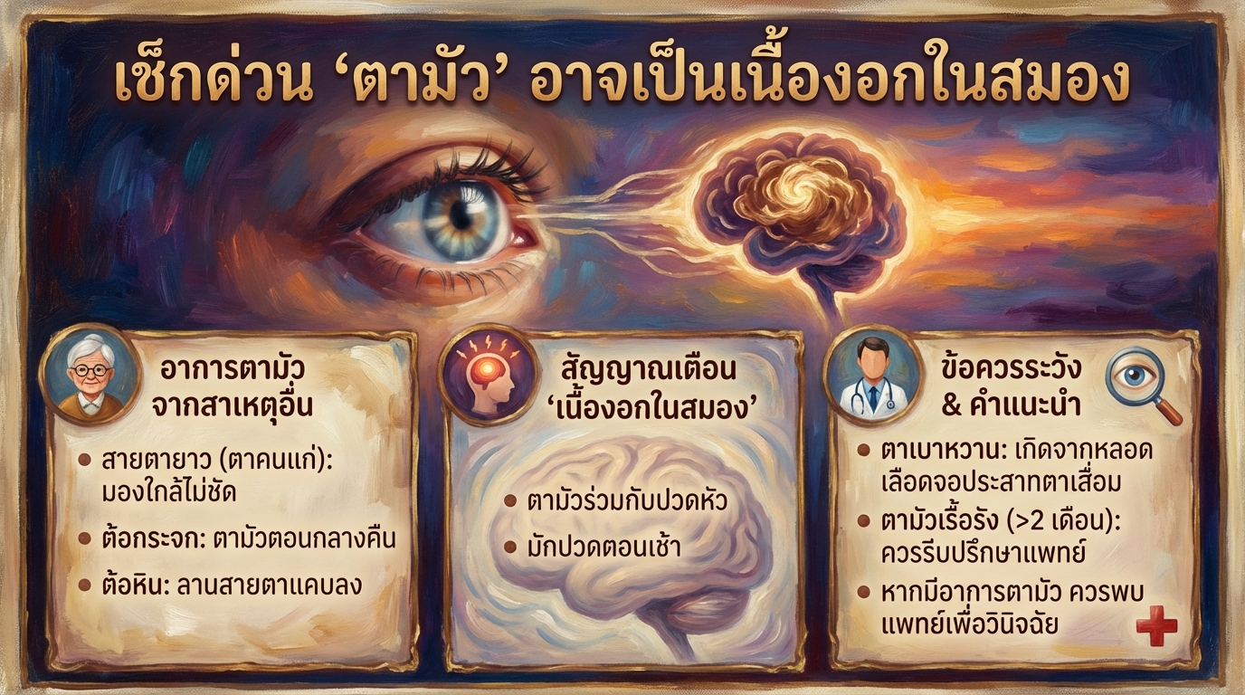 เช็กด่วน “ตามัว” อาจเป็นเนื้องอกในสมอง: สาเหตุ อาการ และวิธีรับมือ