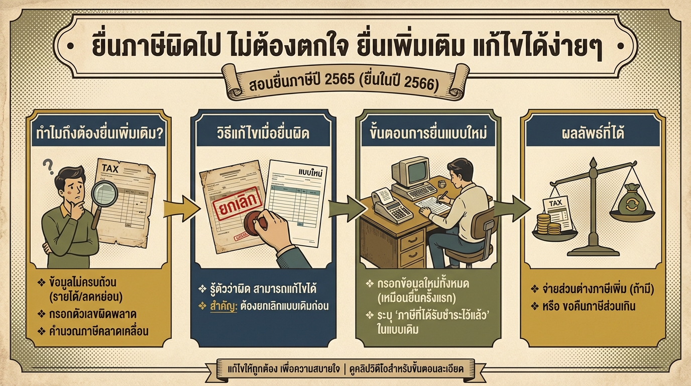 ยื่นภาษีผิดไป ไม่ต้องตกใจ! ยื่นเพิ่มเติม แก้ไขได้ง่ายๆ | การเงิน