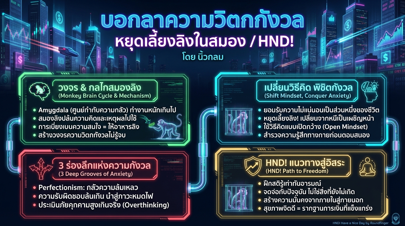 บอกลาความวิตกกังวล: หยุดเลี้ยงลิงในสมอง / HND! โดย นิ้วกลม