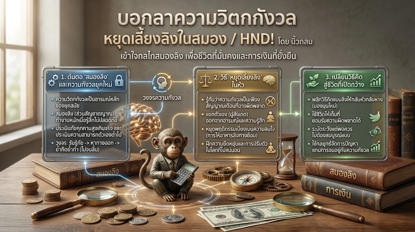 บอกลาความวิตกกังวล หยุดเลี้ยงลิงในสมอง / HND! โดย นิ้วกลม | การงง การเงิน