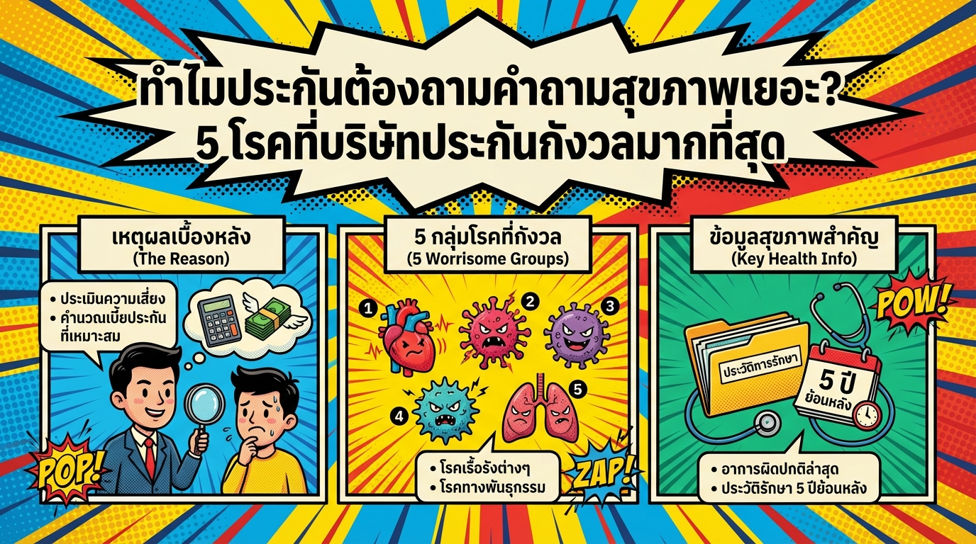 ทำไมประกันต้องถามคำถามสุขภาพเยอะ? 5 โรคที่บริษัทประกันกังวล