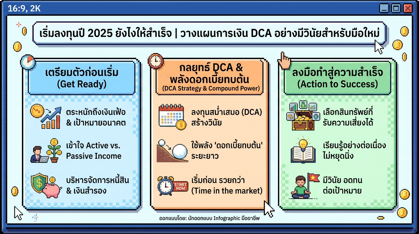 เริ่มลงทุนปี 2025: วางแผนการเงิน DCA สำหรับมือใหม่ | การงง การเงิน