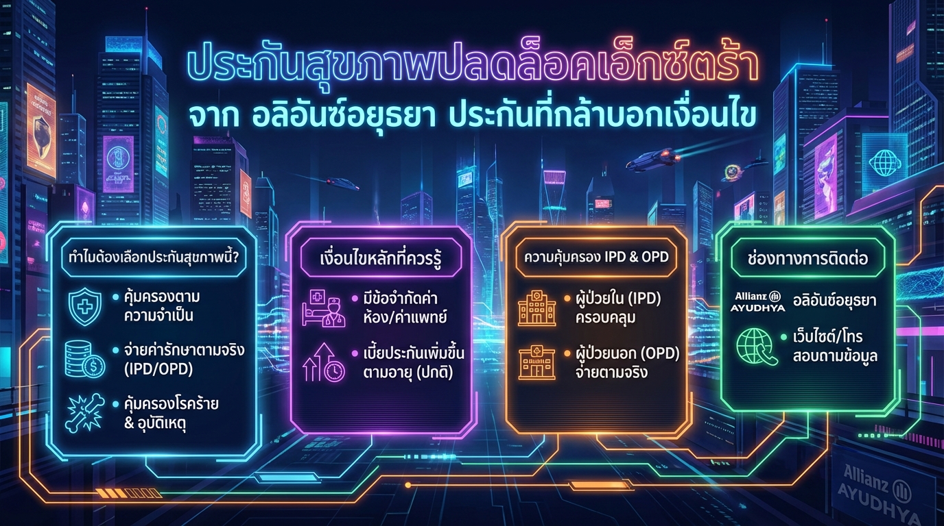 ประกันสุขภาพปลดล็อคเอ็กซ์ตร้า อลิอันซ์อยุธยา: คุ้มครองจริง จ่ายตามจริง