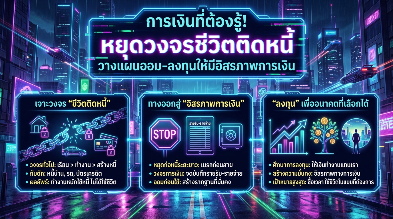 การเงินที่ต้องรู้! หยุดวงจรชีวิตติดหนี้ สู่ อิสรภาพการเงิน