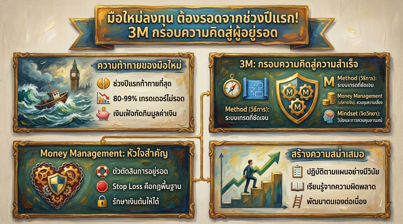 มือใหม่ลงทุน ต้องรอด! 3M กรอบความคิดสู่ความสำเร็จช่วงปีแรก