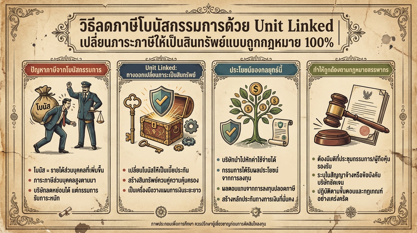 ลดภาษีโบนัสกรรมการด้วย Unit Linked | ถูกกฎหมาย 100%