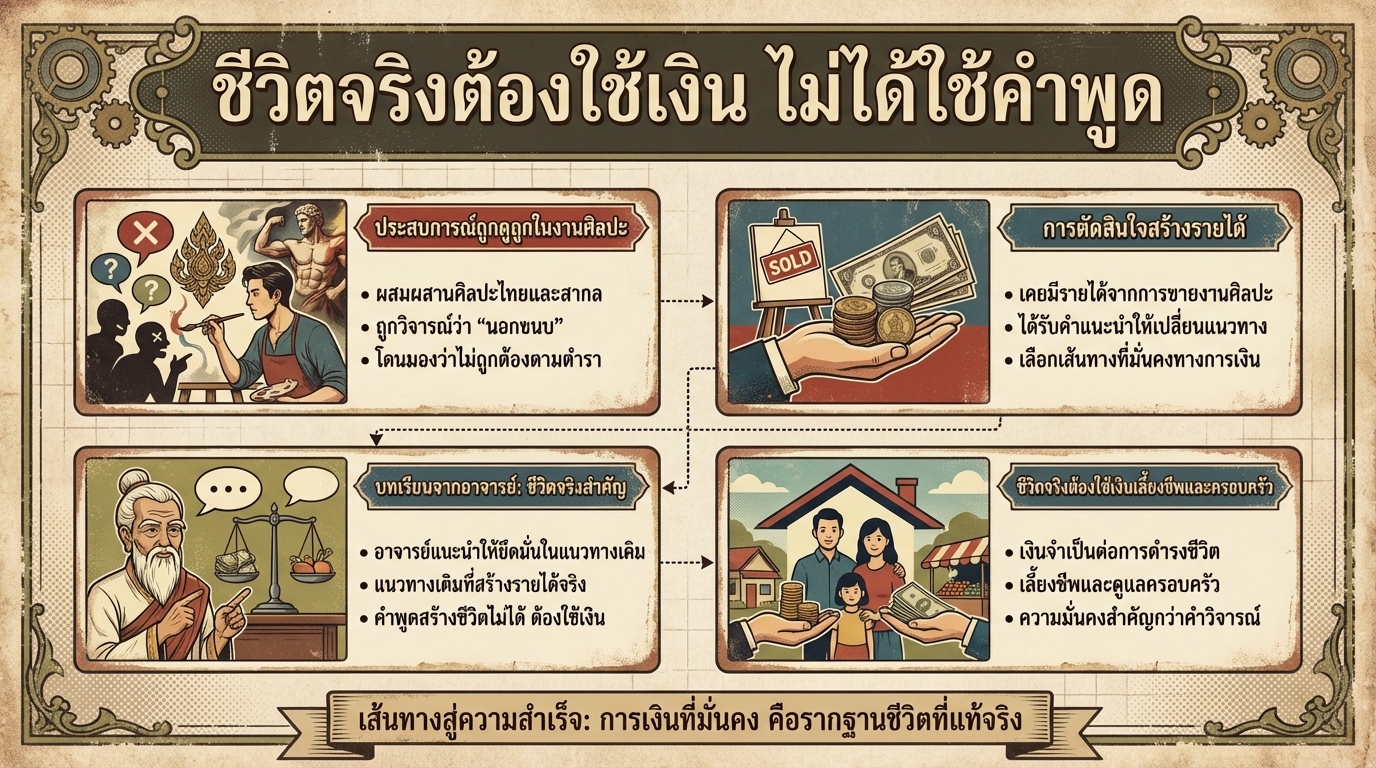 ชีวิตจริงต้องใช้เงิน ไม่ได้ใช้คำพูด | เส้นทางสู่ความสำเร็จของศิลปิน