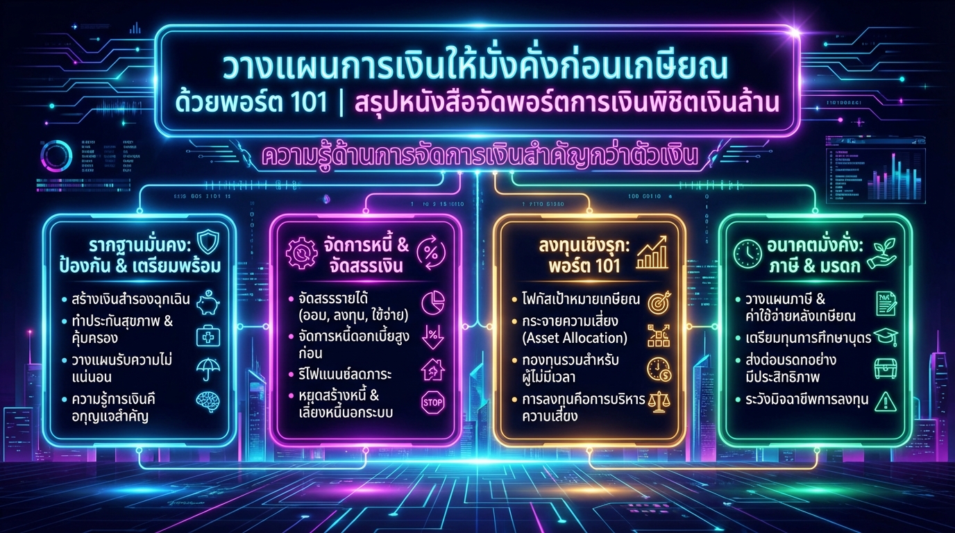 วางแผนการเงินเกษียณด้วยพอร์ต 101: สรุปหนังสือพิชิตเงินล้าน