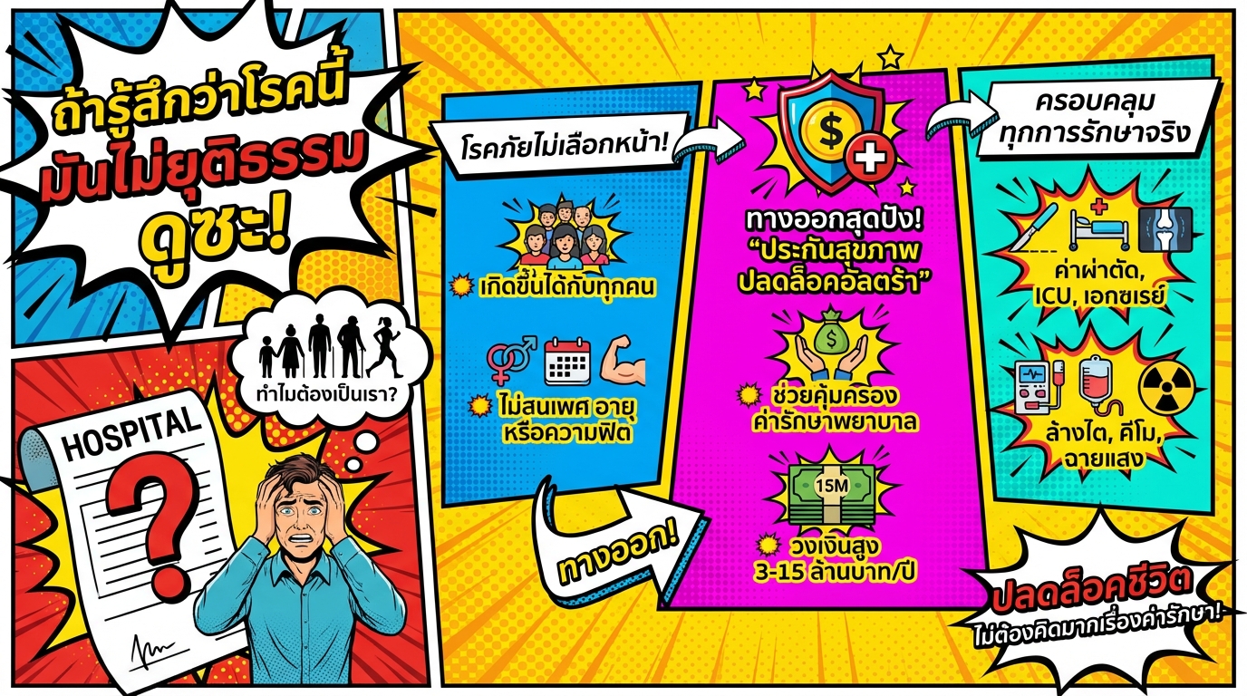 ถ้ารู้สึกว่าโรคนี้มันไม่ยุติธรรม ดูซะ! ประกันสุขภาพช่วยได้