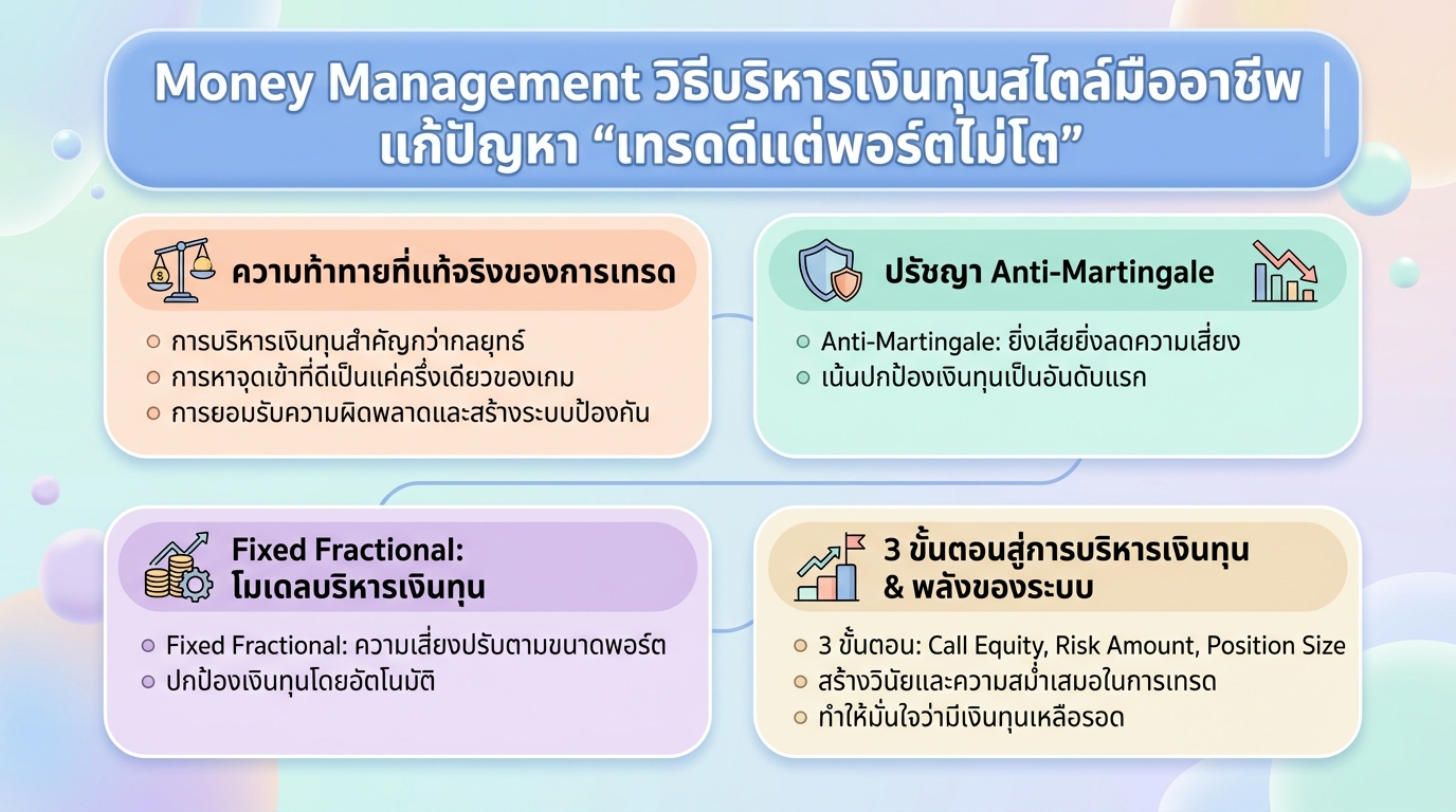 Money Management: บริหารเงินทุนเทรดเดอร์มืออาชีพ | แก้พอร์ตไม่โต