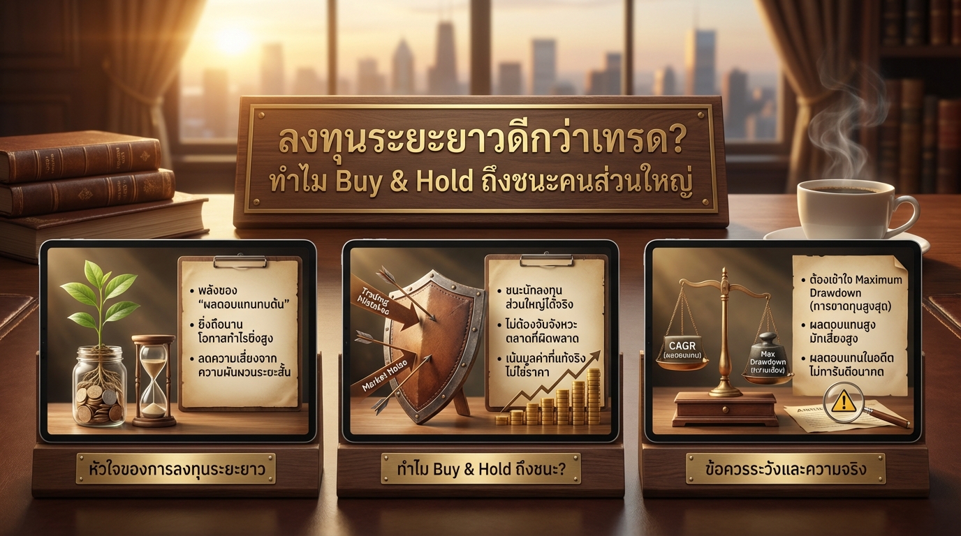 ลงทุนระยะยาวดีกว่าเทรด? Buy & Hold ชนะตลาดได้อย่างไร