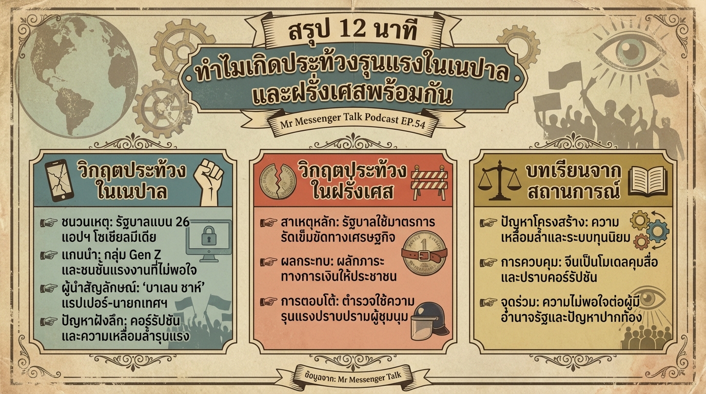 สรุป 12 นาที: ประท้วงรุนแรงในเนปาลและฝรั่งเศส | Mr Messenger Talk