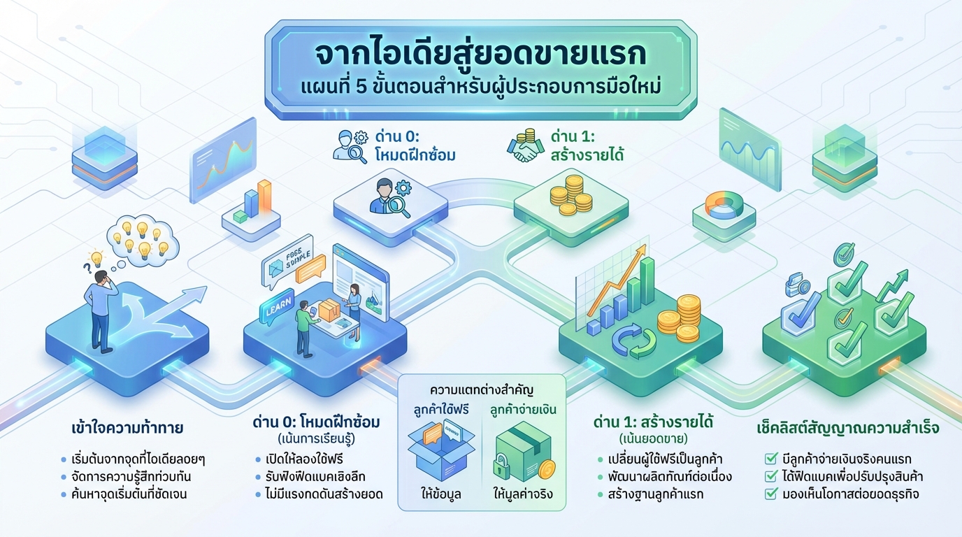 จากไอเดียสู่ยอดขายแรก: แผนที่ 5 ขั้นตอนสำหรับผู้ประกอบการมือใหม่