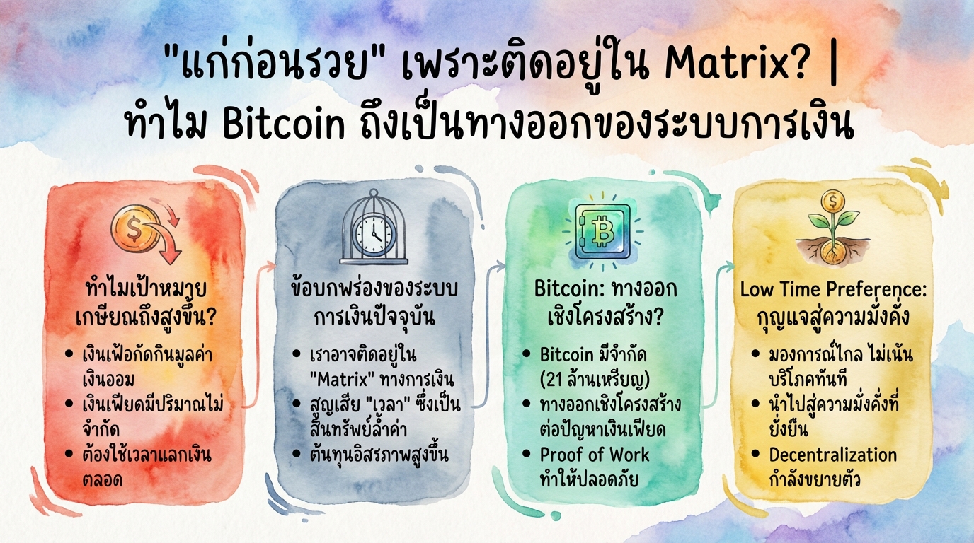 “แก่ก่อนรวย” เพราะติดอยู่ใน Matrix? Bitcoin ทางออกระบบการเงิน?