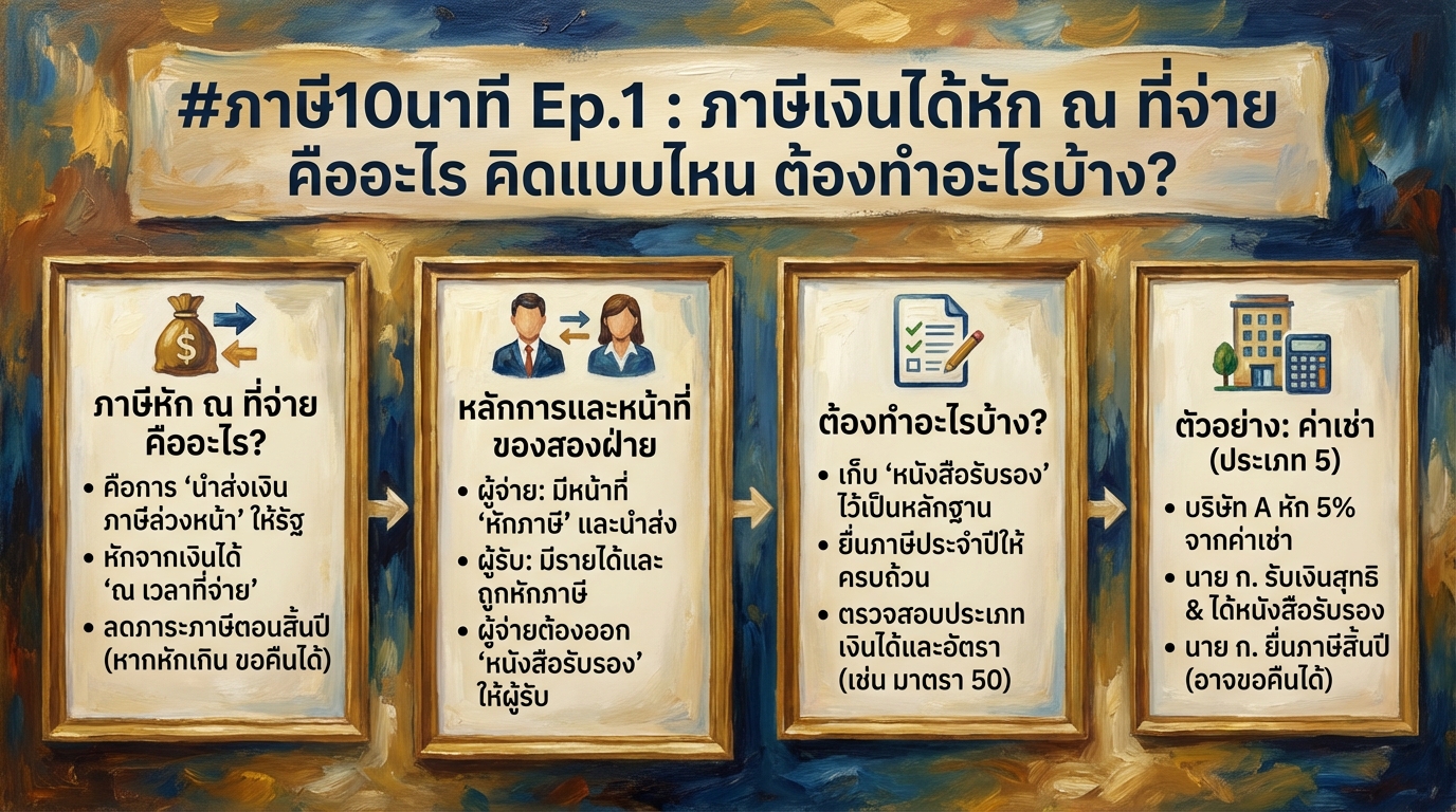 #ภาษี10นาที Ep.1: ภาษีหัก ณ ที่จ่าย คืออะไร? พร้อมวิธีคิดและสิ่งที่ต้องทำ