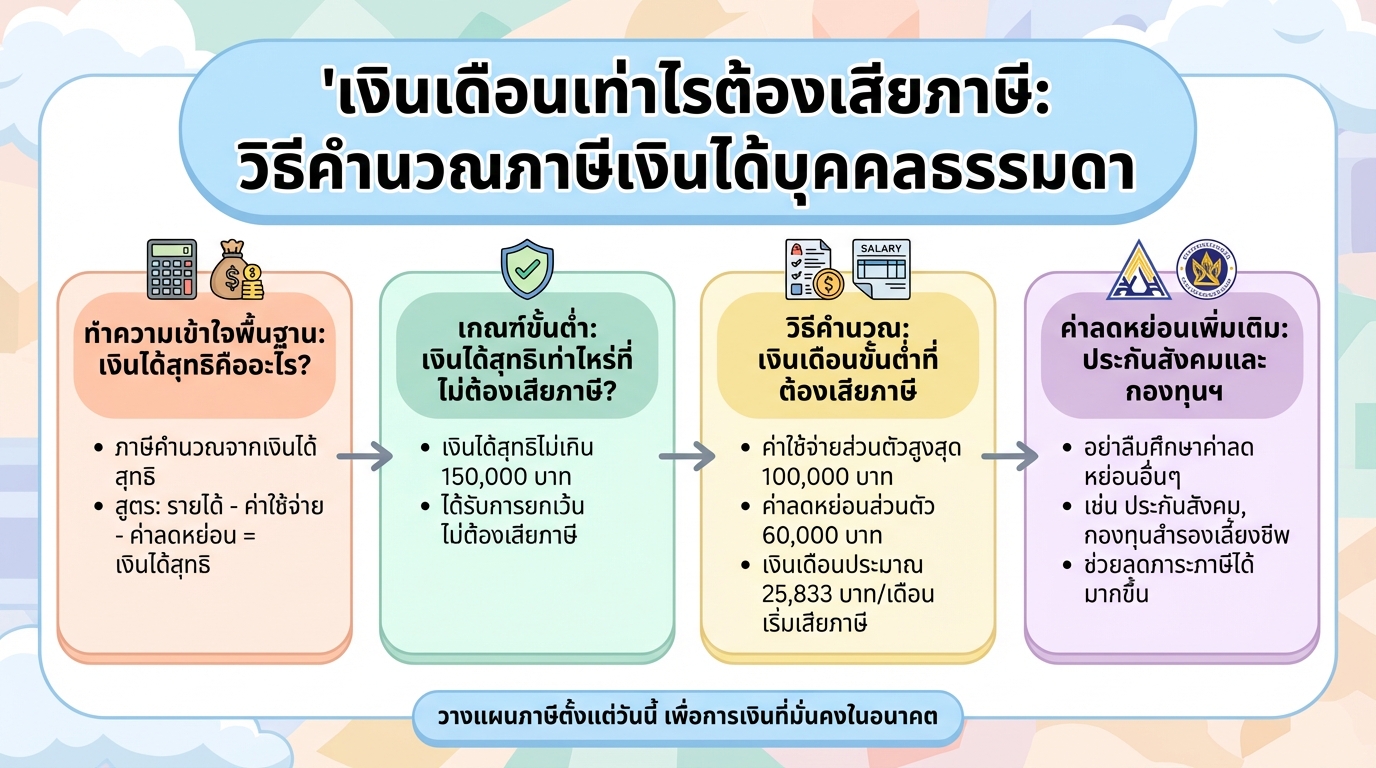 เงินเดือนเท่าไรต้องเสียภาษี: วิธีคำนวณภาษีเงินได้บุคคลธรรมดา