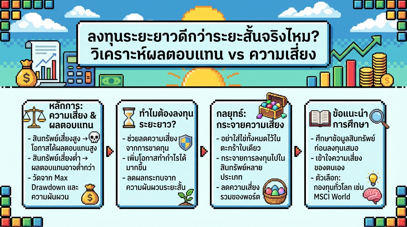 ลงทุนระยะยาว vs ระยะสั้น: วิเคราะห์ผลตอบแทนและความเสี่ยง ฉบับเข้าใจง่าย