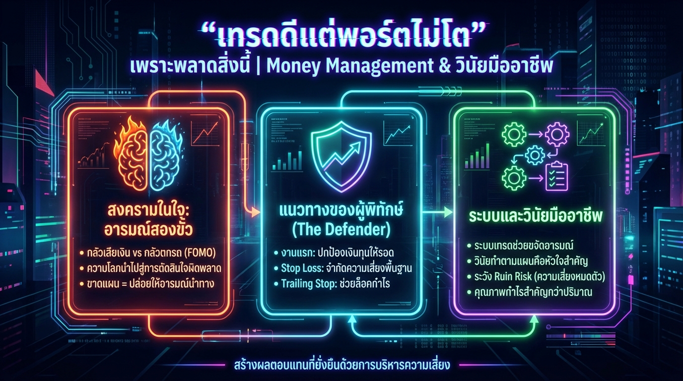เทรดดีแต่พอร์ตไม่โต? Money Management & วินัยมืออาชีพ