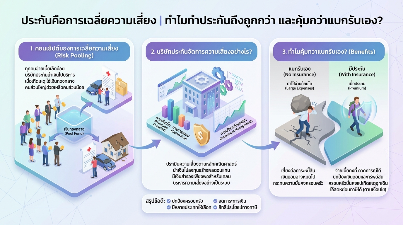 ประกันคือการเฉลี่ยความเสี่ยง | ทำไมทำประกันถึงคุ้มค่ากว่า?