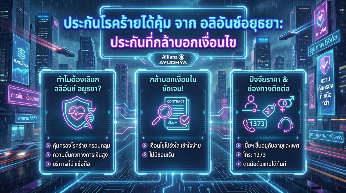 ประกันโรคร้ายได้คุ้ม อลิอันซ์อยุธยา: เงื่อนไขชัดเจน คุ้มครองจริง