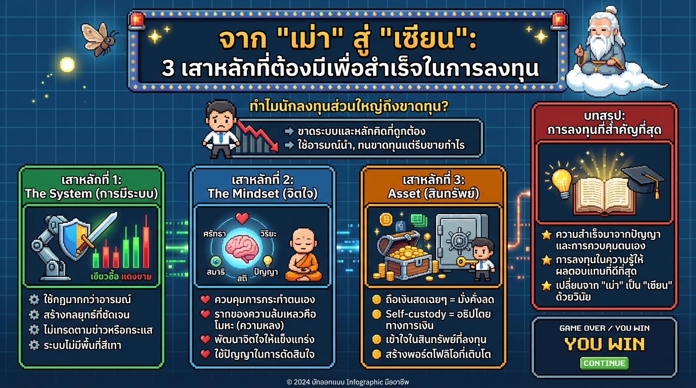 จาก “เม่า” สู่ “เซียน”: 3 เสาหลักสู่ความสำเร็จในการลงทุน