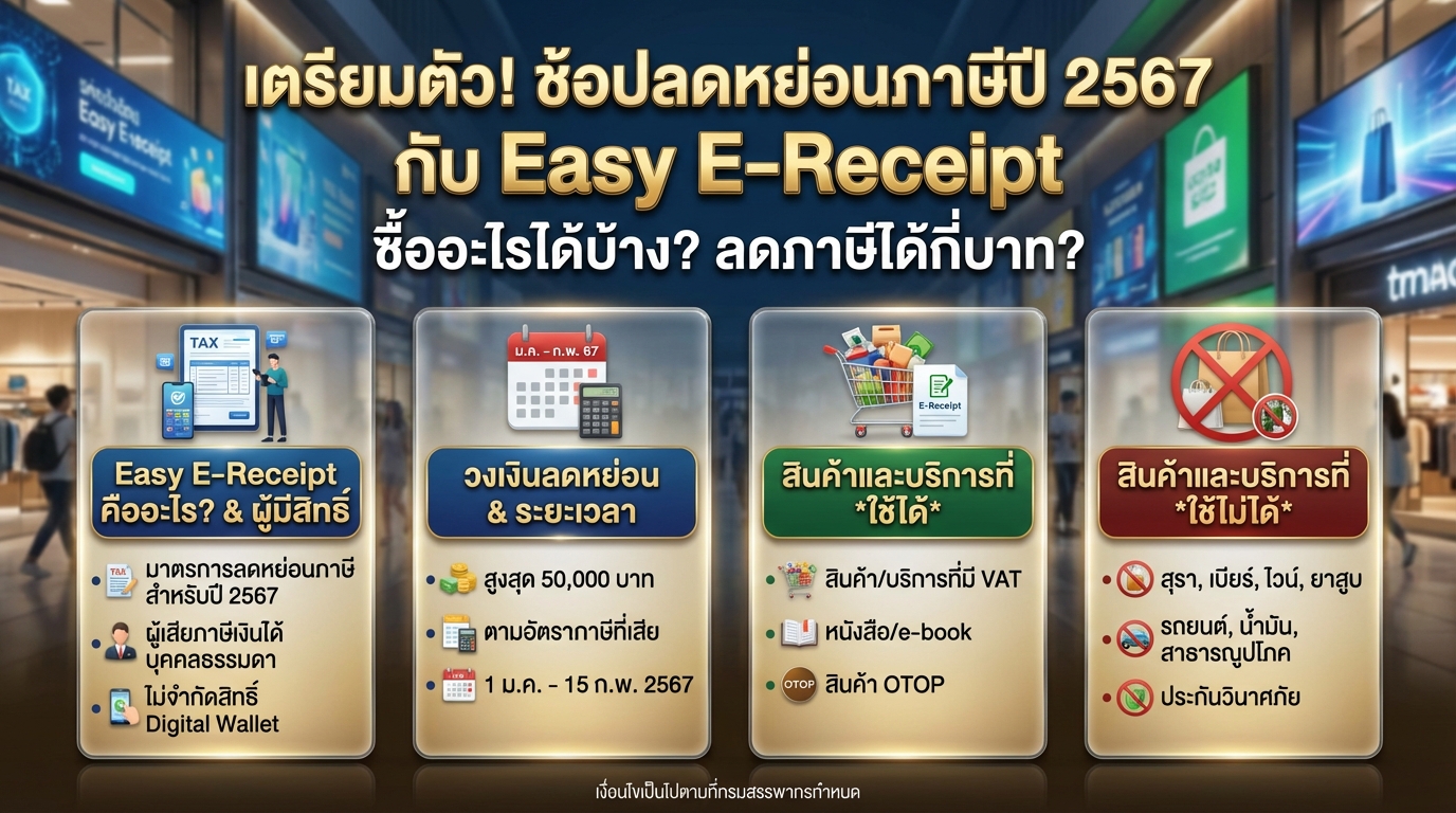 เตรียมตัว! ช้อปลดหย่อนภาษีปี 2567 กับ Easy E-Receipt: ซื้ออะไรได้บ้าง?