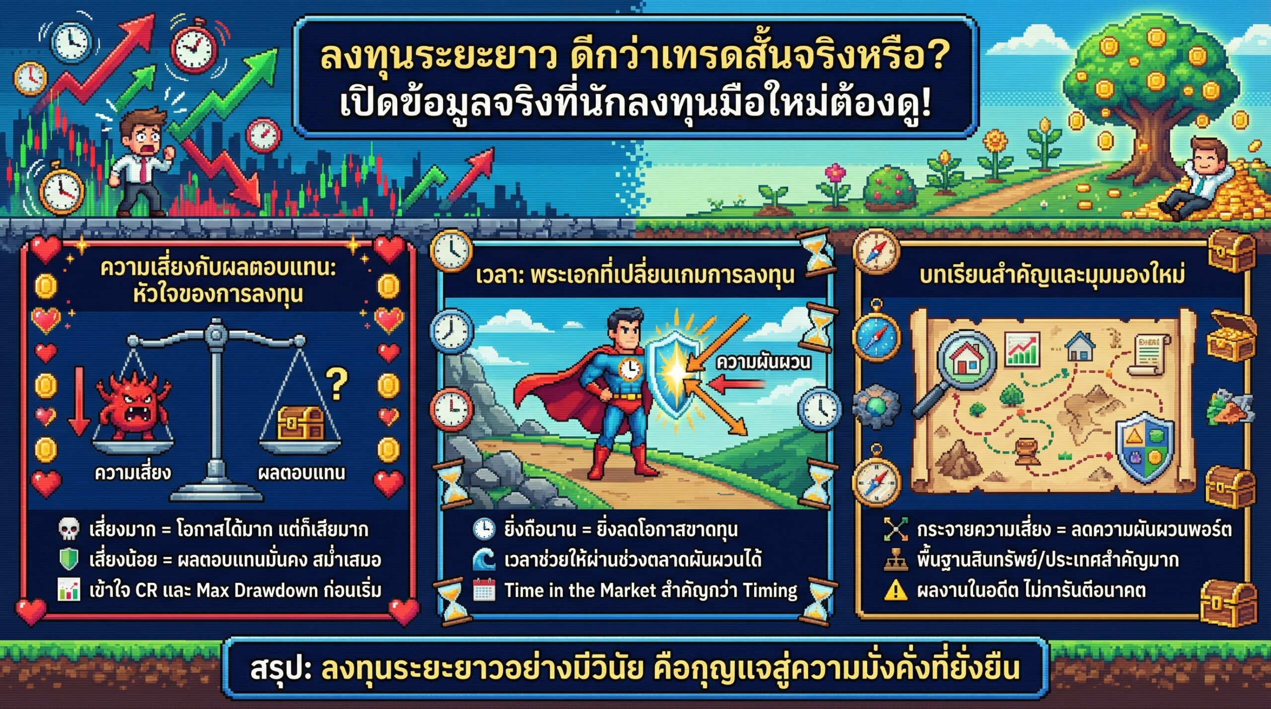 ลงทุนระยะยาว ดีกว่าเทรดสั้นจริงหรือ? เปิดข้อมูลจริง!