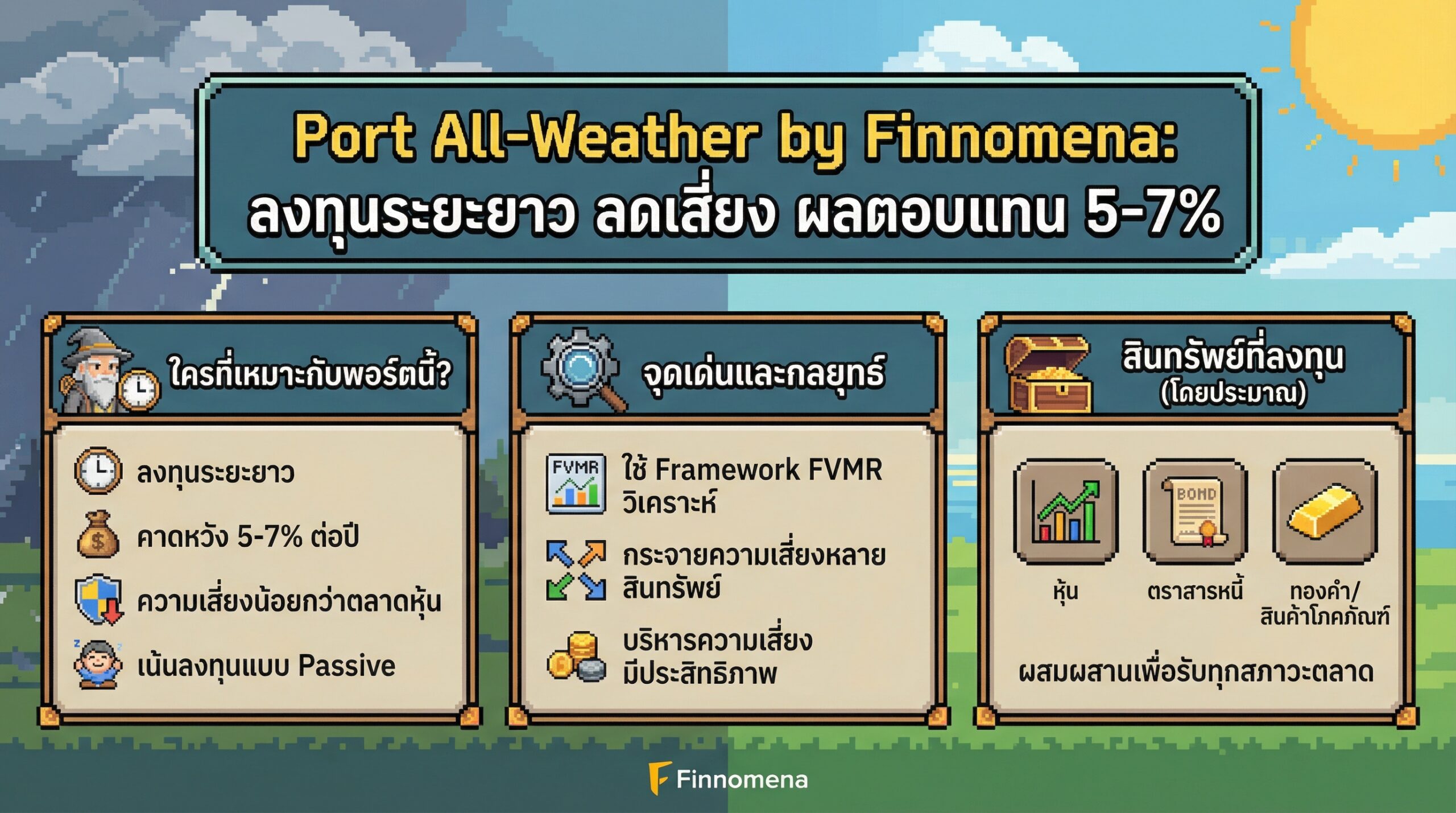 Port All-Weather by Finnomena: ลงทุนระยะยาว ลดเสี่ยง ผลตอบแทน 5-7%