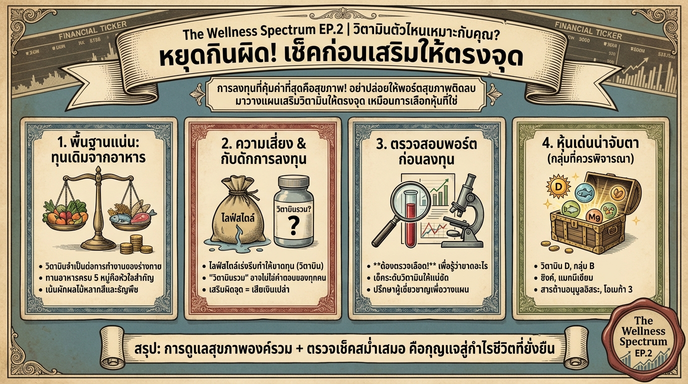 The Wellness Spectrum EP.2: วิตามินตัวไหนเหมาะกับคุณ? เช็คก่อนเสริม!