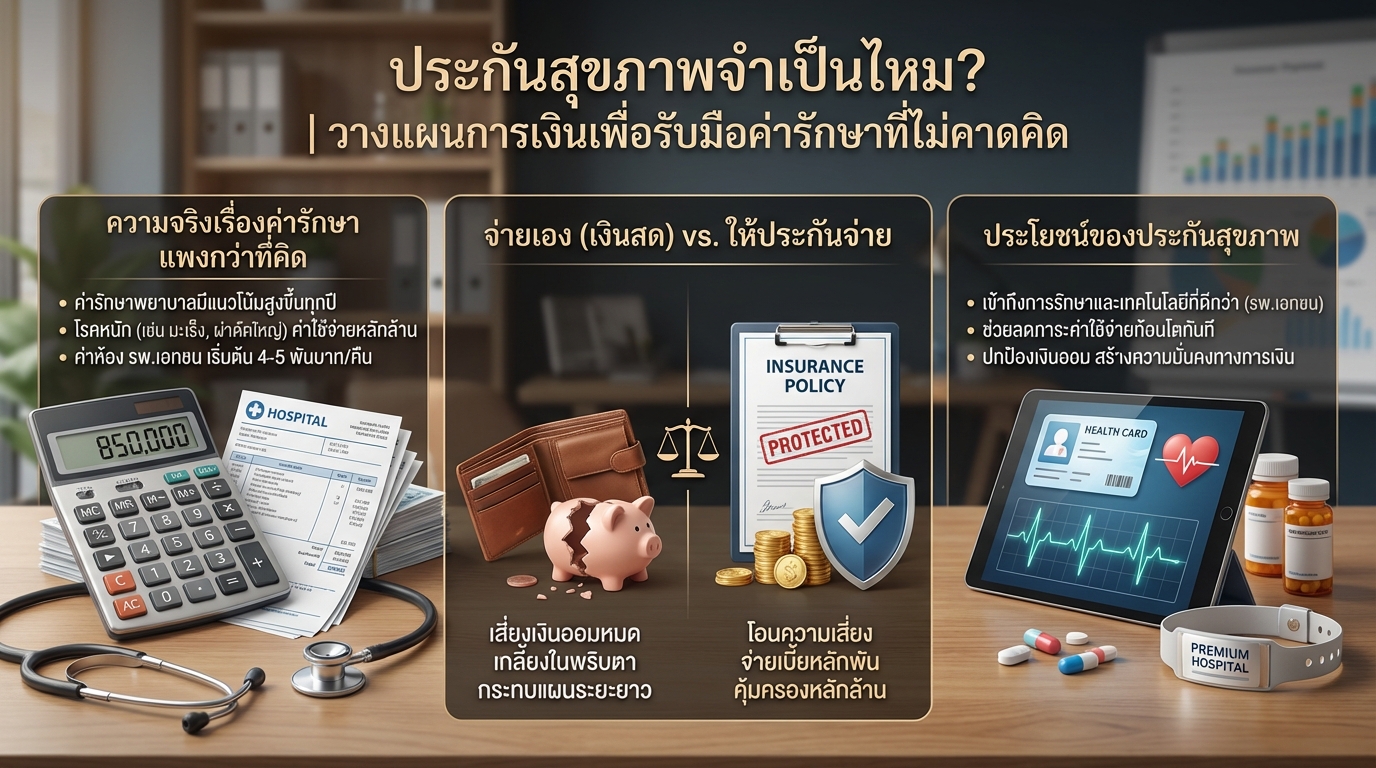 ประกันสุขภาพจำเป็นไหม? | วางแผนการเงินเพื่อรับมือค่ารักษา
