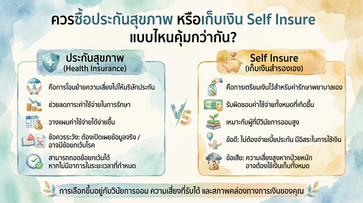 ประกันสุขภาพ vs Self Insure: เลือกแบบไหนคุ้มค่ากว่า?