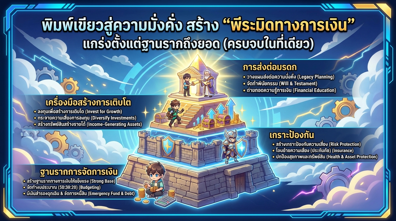 พิมพ์เขียวสู่ความมั่งคั่ง: สร้างพีระมิดทางการเงินให้มั่นคง ครบจบในที่เดียว