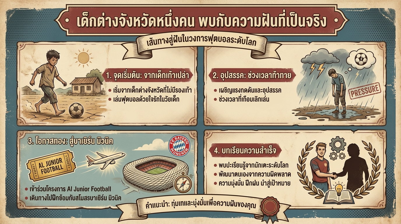 เด็กต่างจังหวัดหนึ่งคน: เส้นทางสู่ฝันในวงการฟุตบอลระดับโลก
