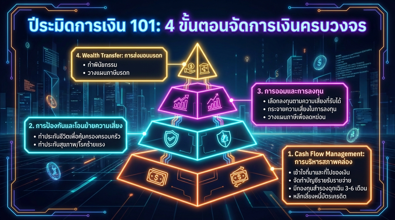ปีระมิดการเงิน 101: 4 ขั้นตอนสู่การเงินมั่นคง ครบวงจร