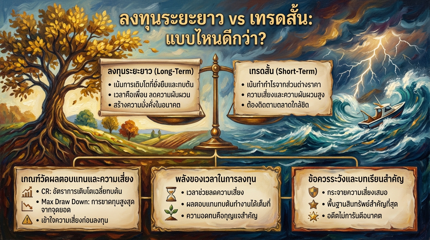 ลงทุนระยะยาว vs เทรดสั้น: เลือกแบบไหนให้เหมาะกับคุณ?