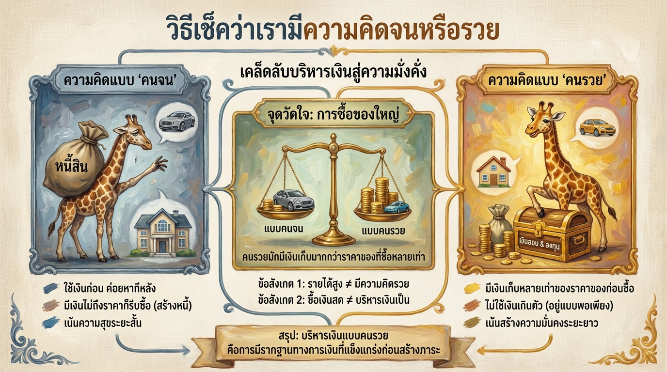 วิธีเช็คความคิดจน/รวย: เคล็ดลับจากยีราฟพารวย!