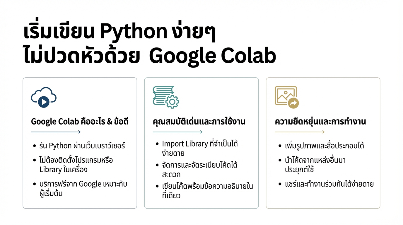 เริ่มเขียน Python ง่ายๆ ไม่ปวดหัวด้วย Google Colab ฉบับมือใหม่