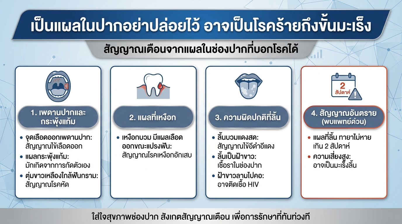 แผลในปาก: สัญญาณเตือนโรคร้าย! เช็กด่วนก่อนสายเกินไป
