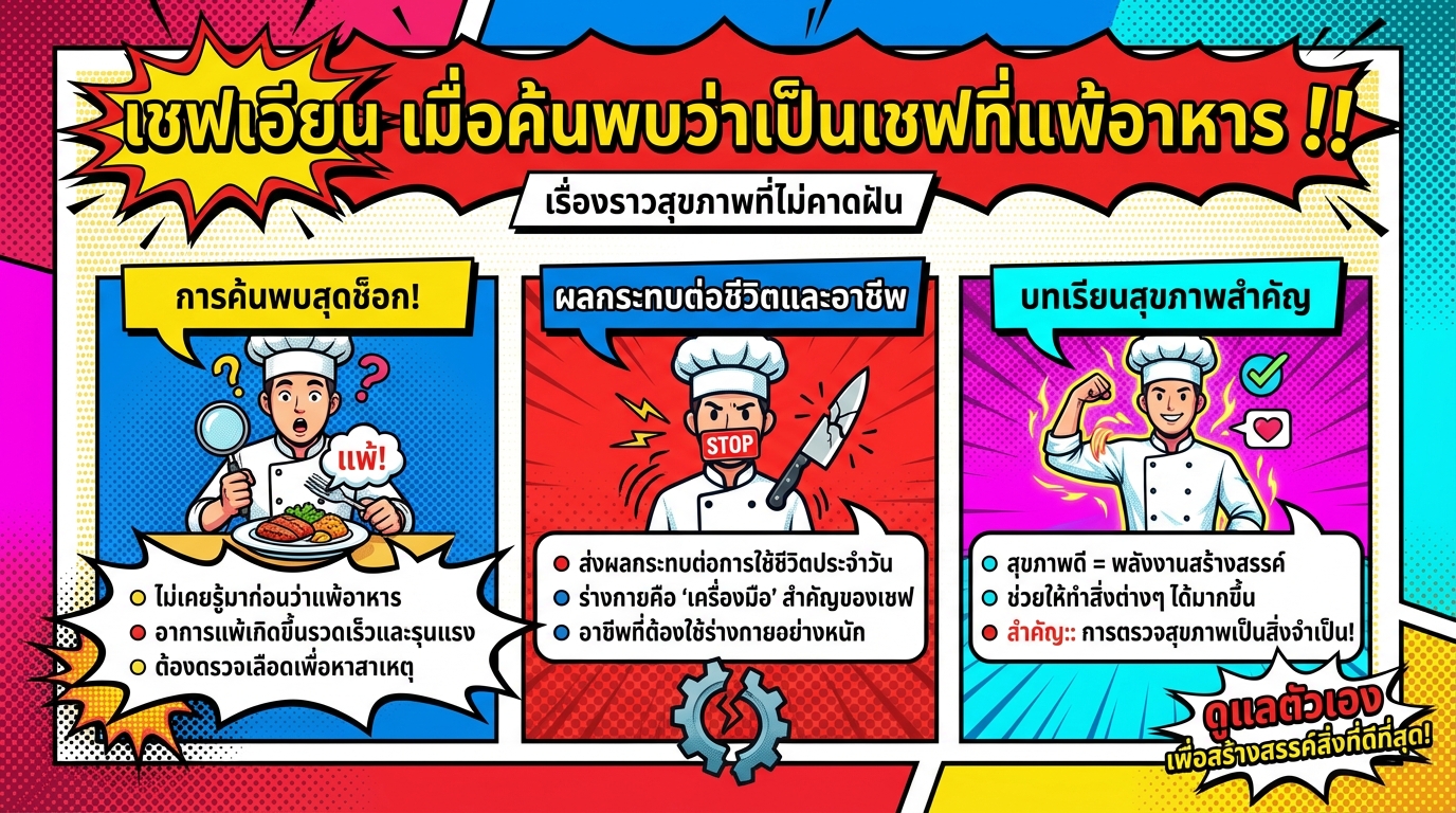 เชฟเอียน เมื่อค้นพบว่าเป็นเชฟที่แพ้อาหาร ‼️: เรื่องราวสุขภาพที่ไม่คาดฝัน