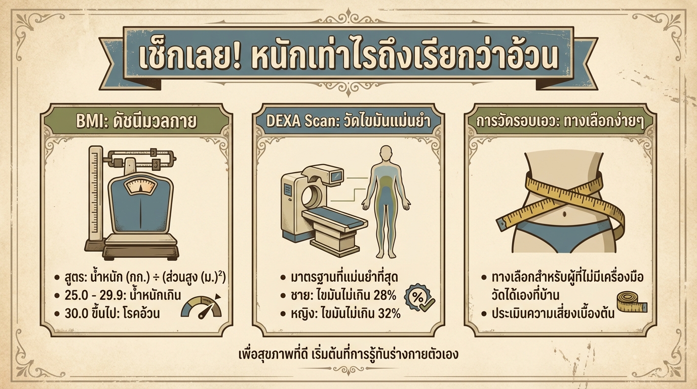 เช็กเลย! หนักเท่าไรถึงเรียกว่าอ้วน: วิธีวัดและเกณฑ์ที่ควรรู้